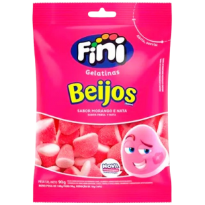 FINI  GELATINA  BEIJOS MORANGO 90G - 0034092