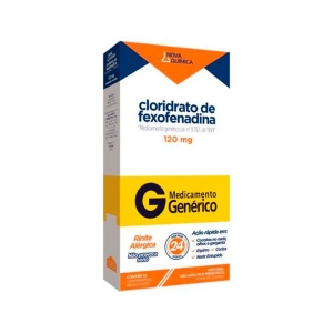 Cloridrato de Fexofenadina Genérico Nova Quimica 120mg 10 comprimidos revestidos