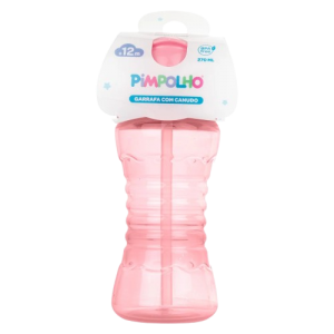 PIMPOLHO GARRAFA COM CANUDO ROSA - A010740