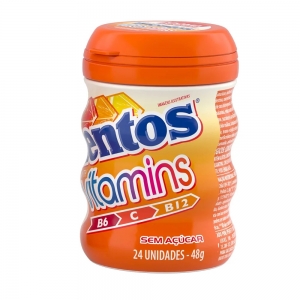 Goma de Mascar Citrus Zero Açúcar Mentos Vitamins Pote 48g 24 Unidades