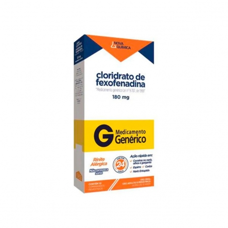 Cloridrato de Fexofenadina Genérico Nova Quimica 180mg 10 comprimidos revestidos