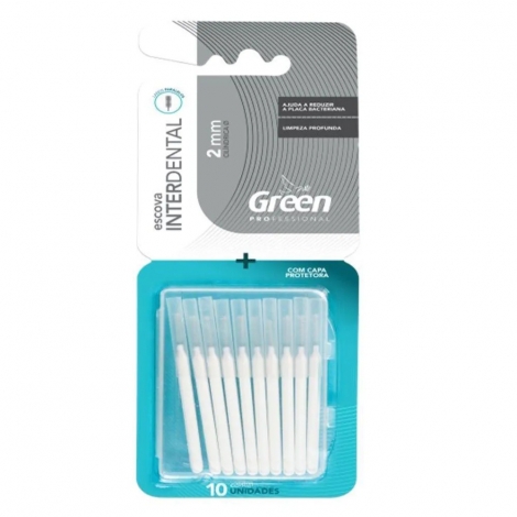 GREEN ESCOVA INTERDENTAL CILINDRICA 2MM COM CAPA x 10