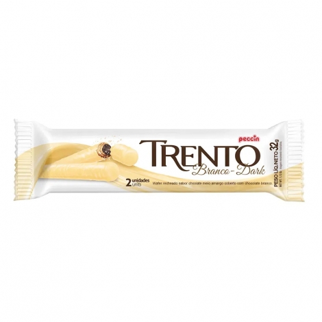 TRENTO CHOCOLATE WAFER DARK BRANCO RECHEADO COM CHOCOLATE MEIO AMARGO 32 G x 1