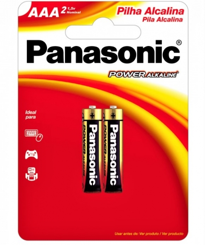 PANASONIC PILHA ALCALINA POWER AAA PEQUENA LR03-2BT x 2