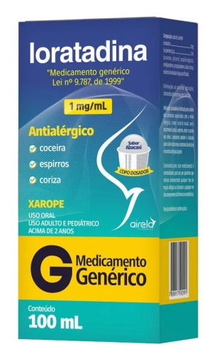 LORATADINA AIE 1MG/ML XAR FR X 100ML