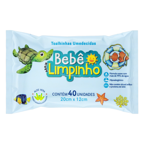 BEBE LIMPINHO TOALHAS UMEDECIDAS x 40