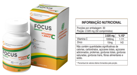FOCUS NUTRITION VITAMINA C+ZINCO 1000MG 60 CAP - A006265